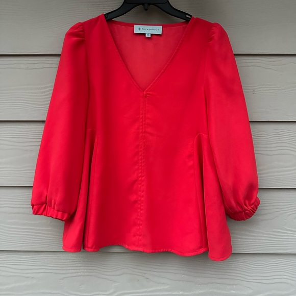 Tuckernuck Women's Poppy Red Hollis Blouse - Picture 4 of 9